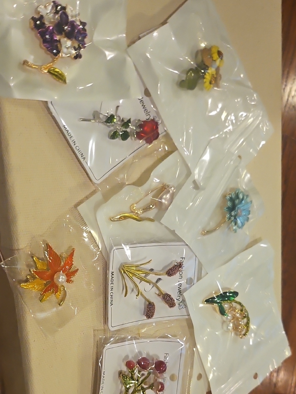 Floral Enamel Brooch Pin Collection - Assorted Colors. Free Gift With A Purchase